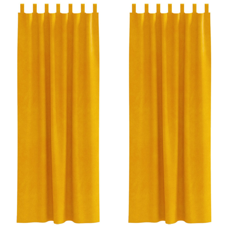 Zasłony zaciemniające 2 pcs Musztardowy Żółty 140 x 245 cm