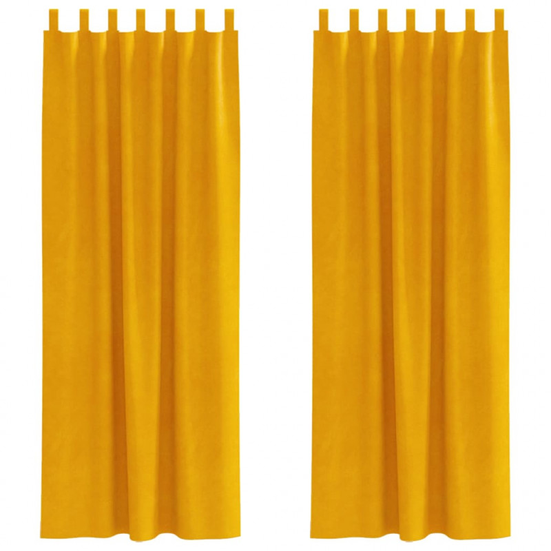 Zasłony zaciemniające 2 pcs Musztardowy Żółty 140 x 260 cm