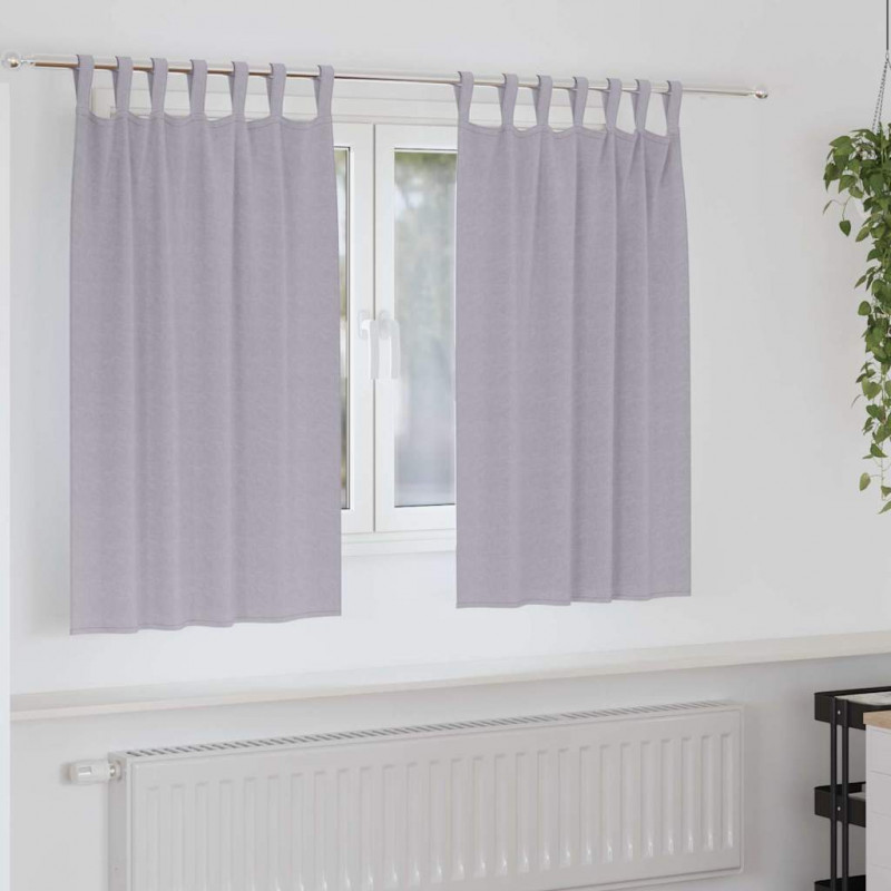 Firany blackout z kółkami 2 pcs Metaliczny Szary 140 x 140 cm