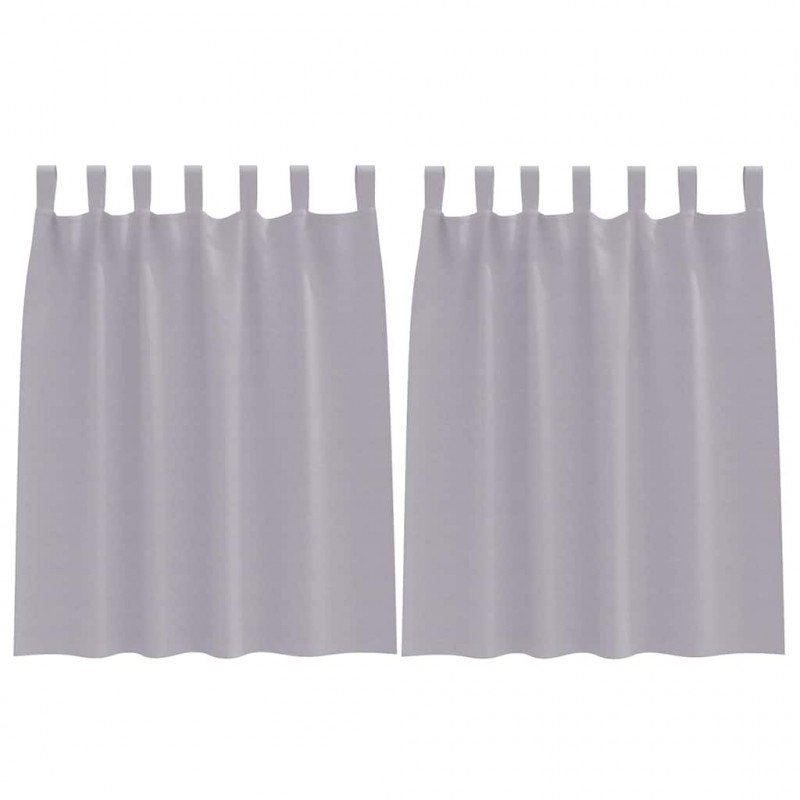 Firany blackout z kółkami 2 pcs Metaliczny Szary 140 x 140 cm