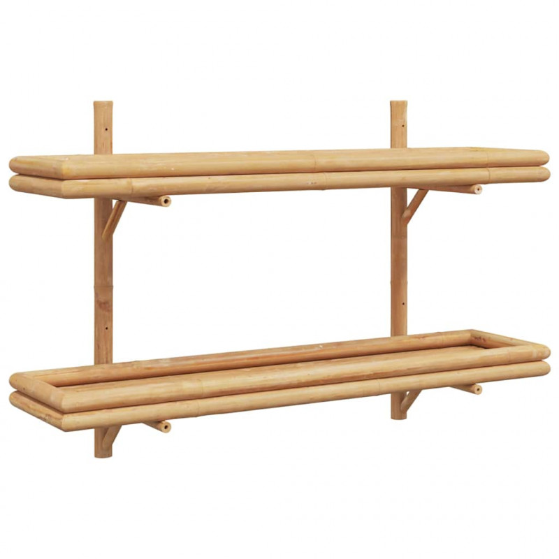 Półka ścienna z półką Brązowy 100 x 26 x 60 cm Bambus