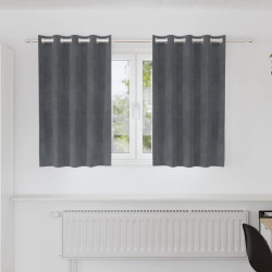 Zasłony zaciemniające 2 pcs Jasnoszary 140 x 140 cm Aksamit