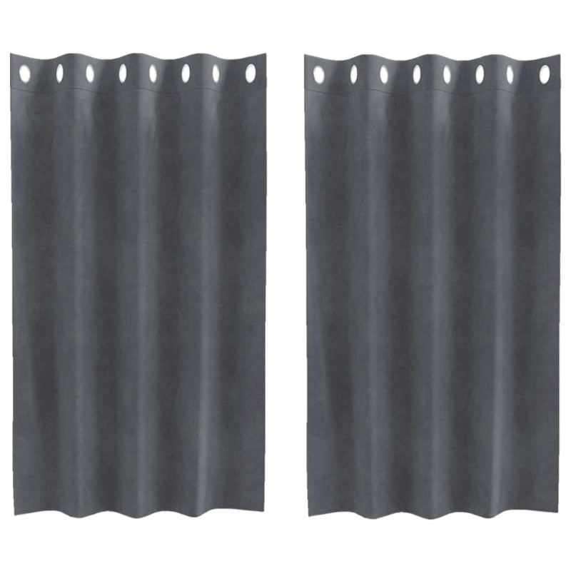 Zasłony zaciemniające 2 pcs Jasnoszary 140 x 140 cm Aksamit