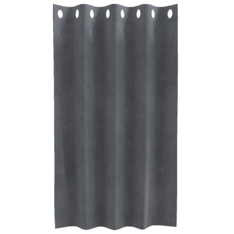 Zasłony zaciemniające 2 pcs Jasnoszary 140 x 140 cm Aksamit