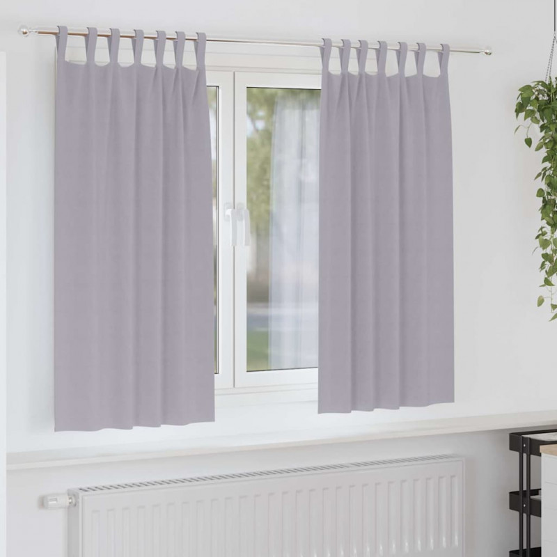 Firany blackout z kółkami 2 pcs Metaliczny Szary 175 x 140 cm