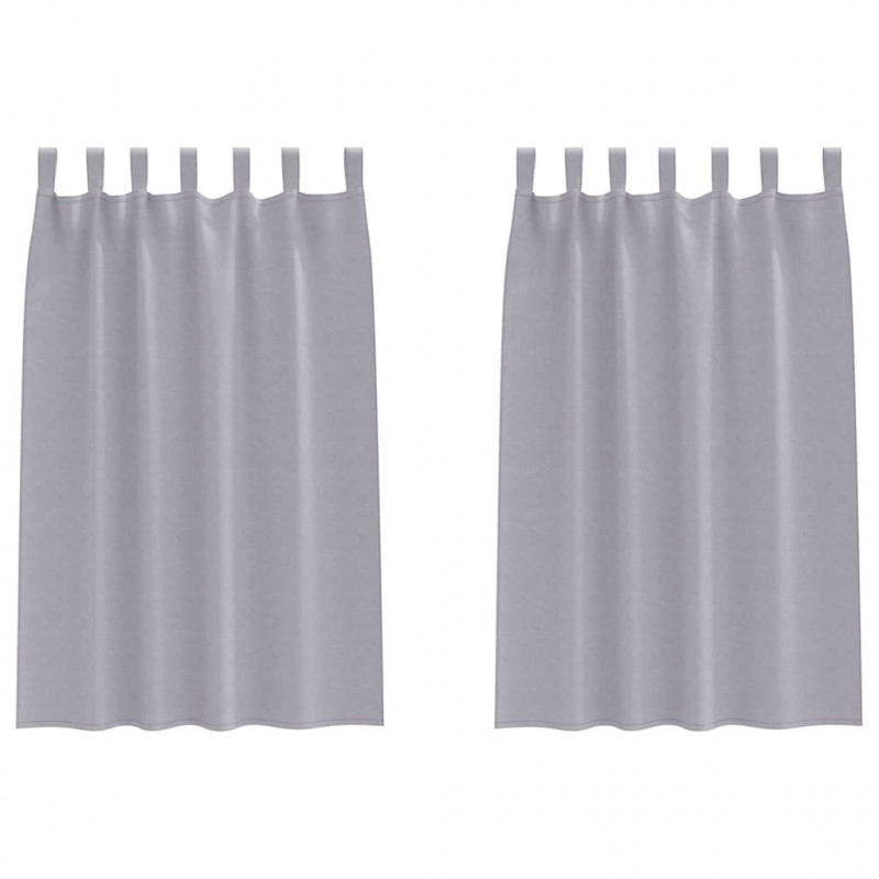 Firany blackout z kółkami 2 pcs Metaliczny Szary 175 x 140 cm