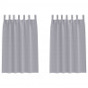 Firany blackout z kółkami 2 pcs Metaliczny Szary 175 x 140 cm