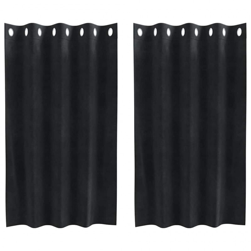 Zasłony zaciemniające 2 pcs Czarny 140 x 140 cm Aksamit