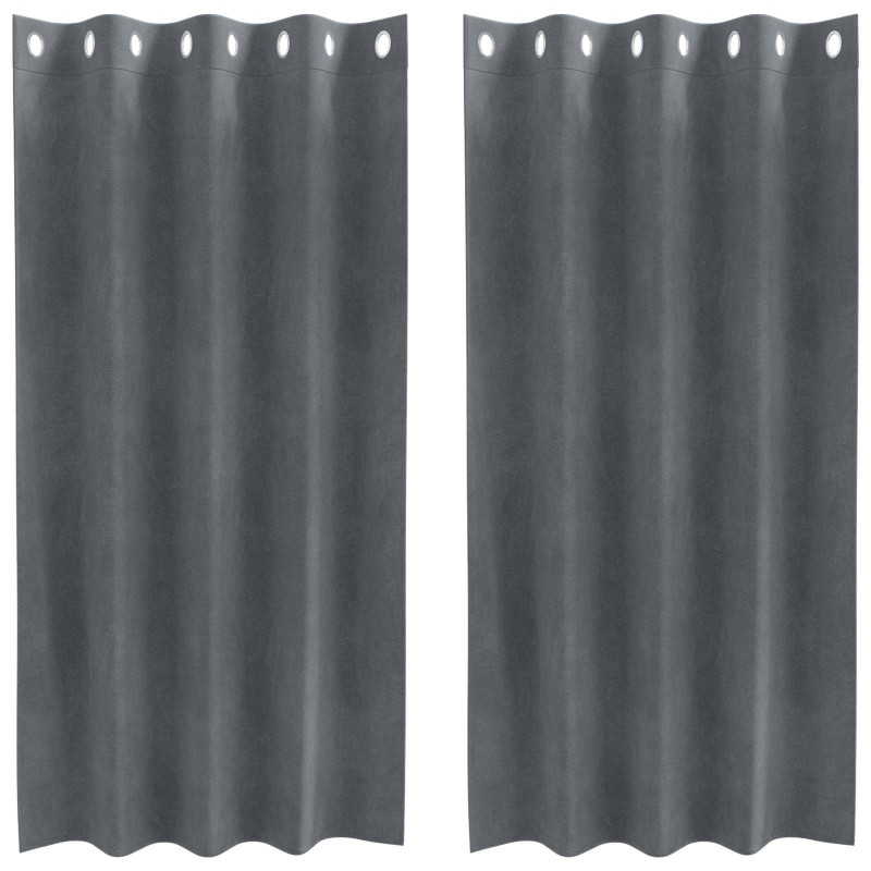 Zasłony zaciemniające 2 pcs Jasnoszary 140 x 175 cm Aksamit