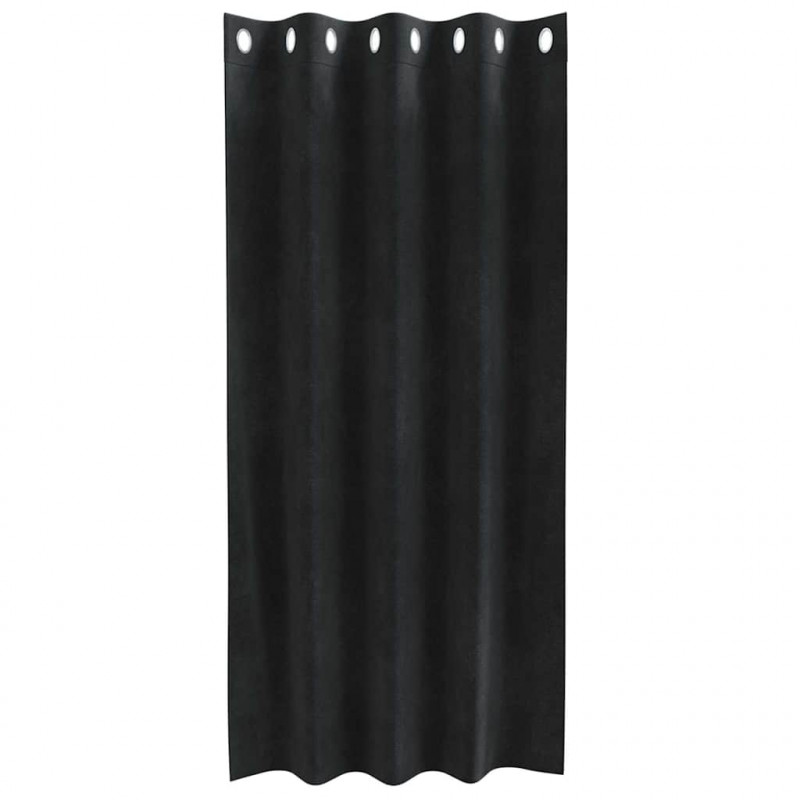 Zasłony zaciemniające 2 pcs Czarny 140 x 175 cm Aksamit