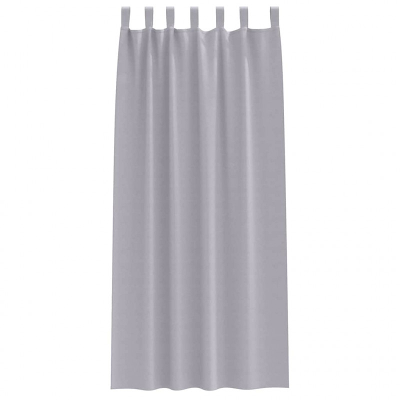 Firany blackout z kółkami 2 pcs Metaliczny Szary 245 x 140 cm