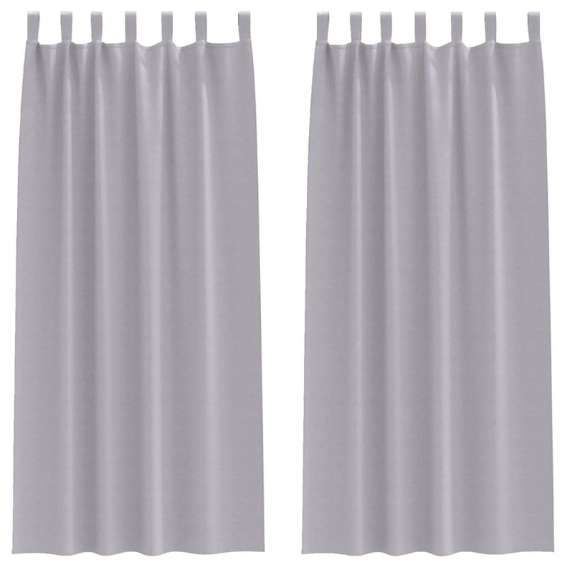 Firany blackout z kółkami 2 pcs Metaliczny Szary 260 x 140 cm