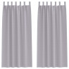 Firany blackout z kółkami 2 pcs Metaliczny Szary 260 x 140 cm