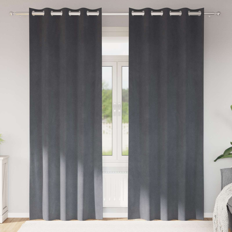 Zasłony zaciemniające 2 pcs Jasnoszary 140 x 245 cm Aksamit