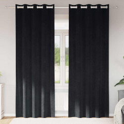Zasłony zaciemniające 2 pcs Czarny 140 x 245 cm Aksamit