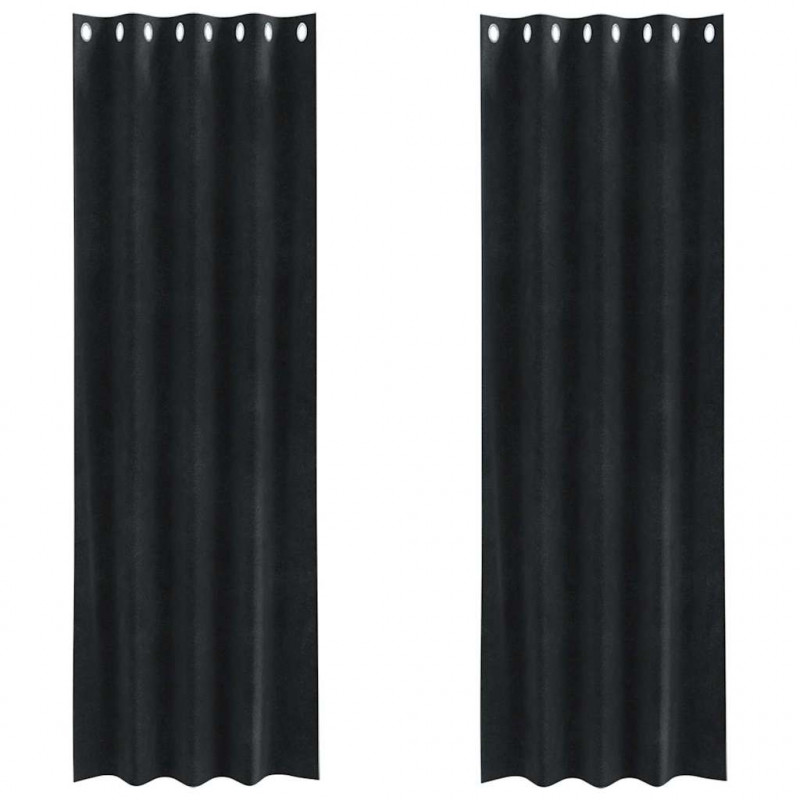 Zasłony zaciemniające 2 pcs Czarny 140 x 245 cm Aksamit