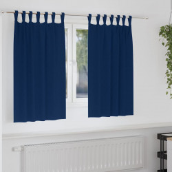 Firany blackout z kółkami 2 pcs Ciemnoniebieski 140 x 140 cm