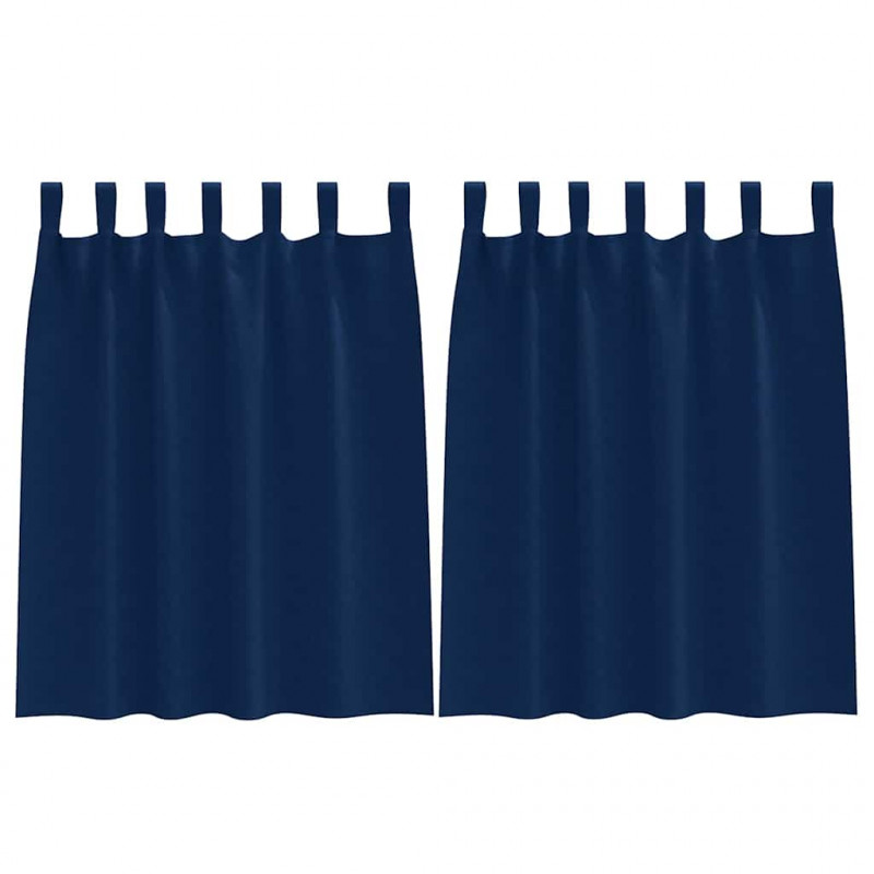 Firany blackout z kółkami 2 pcs Ciemnoniebieski 140 x 140 cm