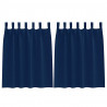 Firany blackout z kółkami 2 pcs Ciemnoniebieski 140 x 140 cm