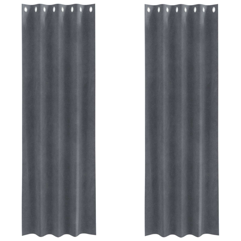 Zasłony zaciemniające 2 pcs Jasnoszary 140 x 260 cm Aksamit