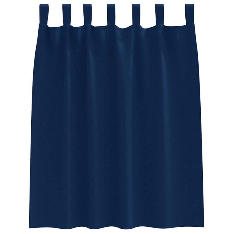 Firany blackout z kółkami 2 pcs Ciemnoniebieski 140 x 140 cm