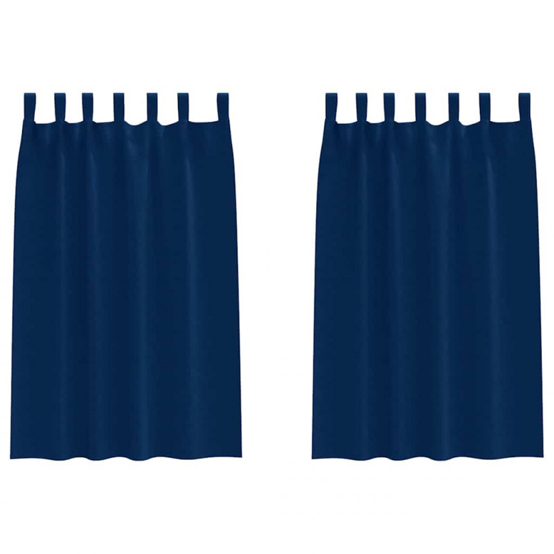 Firany blackout z kółkami 2 pcs Ciemnoniebieski 175 x 140 cm