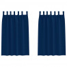 Firany blackout z kółkami 2 pcs Ciemnoniebieski 175 x 140 cm