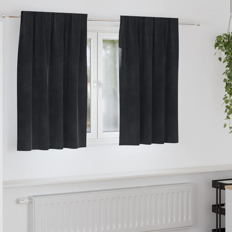 Zasłony zaciemniające 2 pcs Czarny 140 x 140 cm Aksamit