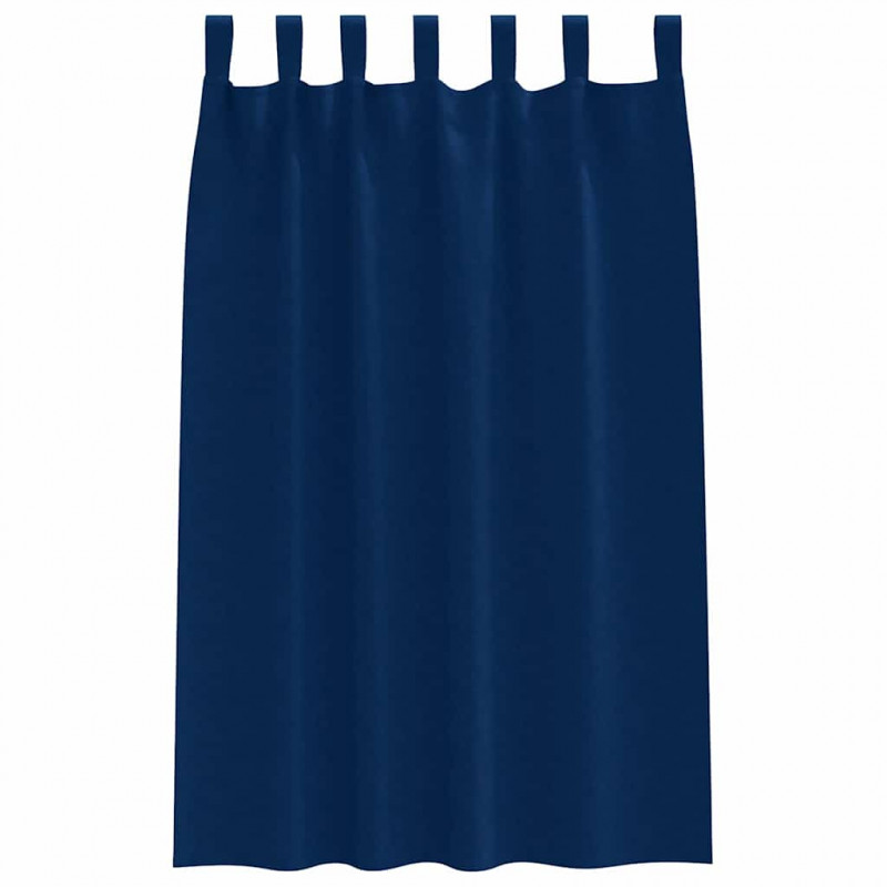 Firany blackout z kółkami 2 pcs Ciemnoniebieski 175 x 140 cm