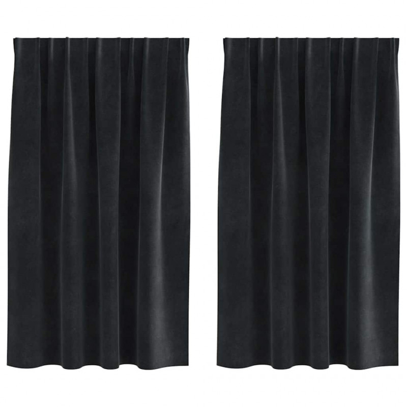 Zasłony zaciemniające 2 pcs Czarny 140 x 140 cm Aksamit