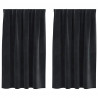Zasłony zaciemniające 2 pcs Czarny 140 x 140 cm Aksamit