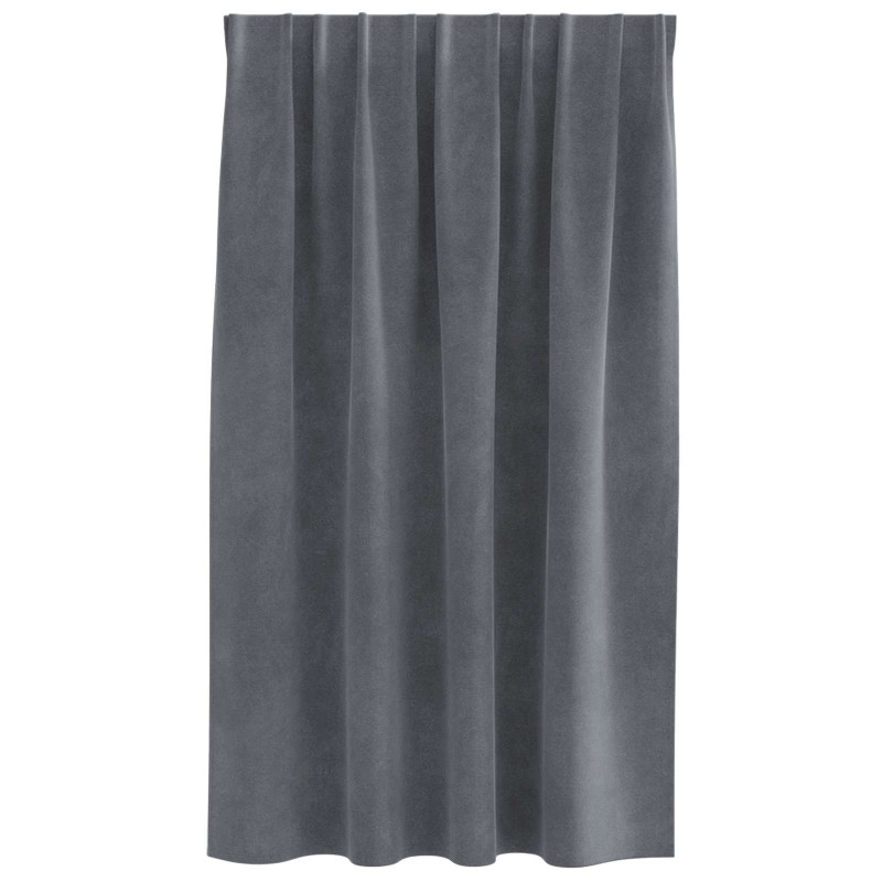 Zasłony zaciemniające 2 pcs Jasnoszary 140 x 140 cm Aksamit