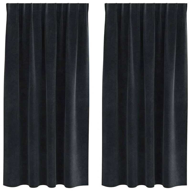 Zasłony zaciemniające 2 pcs Czarny 140 x 175 cm Aksamit