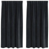 Zasłony zaciemniające 2 pcs Czarny 140 x 175 cm Aksamit
