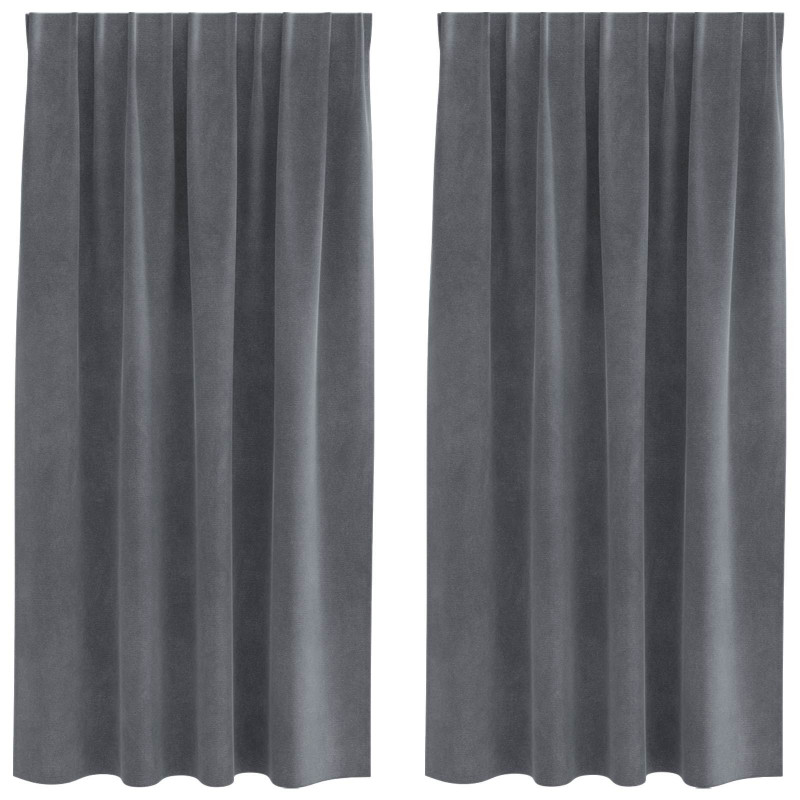 Zasłony zaciemniające 2 pcs Jasnoszary 140 x 175 cm Aksamit