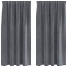 Zasłony zaciemniające 2 pcs Jasnoszary 140 x 175 cm Aksamit