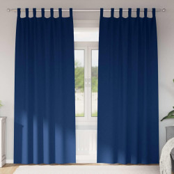 Firany blackout z kółkami 2 pcs Ciemnoniebieski 245 x 140 cm