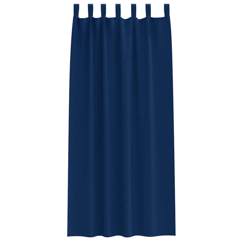 Firany blackout z kółkami 2 pcs Ciemnoniebieski 245 x 140 cm