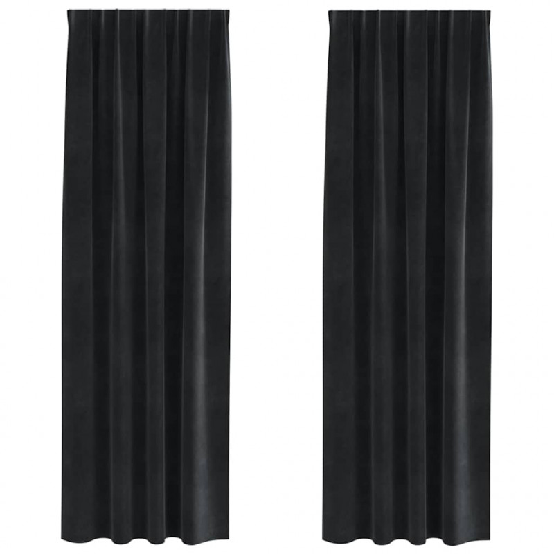 Zasłony zaciemniające 2 pcs Czarny 140 x 245 cm Aksamit