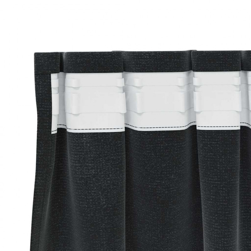 Zasłony zaciemniające 2 pcs Czarny 140 x 245 cm Aksamit