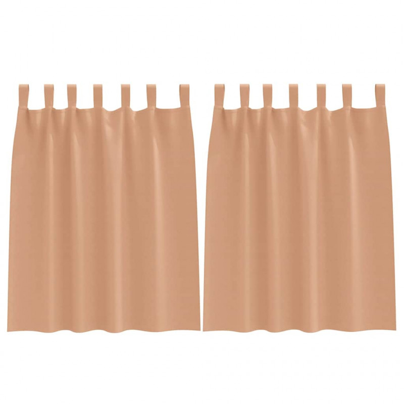 Firany blackout z kółkami 2 pcs Jasny Brąz 140 x 140 cm