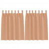 Firany blackout z kółkami 2 pcs Jasny Brąz 140 x 140 cm