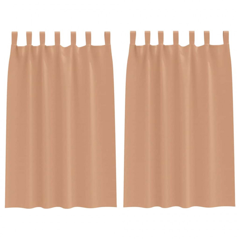 Firany blackout z kółkami 2 pcs Jasny Brąz 175 x 140 cm