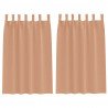 Firany blackout z kółkami 2 pcs Jasny Brąz 175 x 140 cm