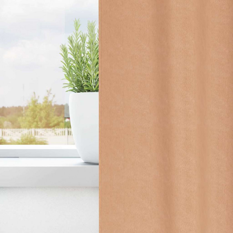 Firany blackout z kółkami 2 pcs Jasny Brąz 175 x 140 cm