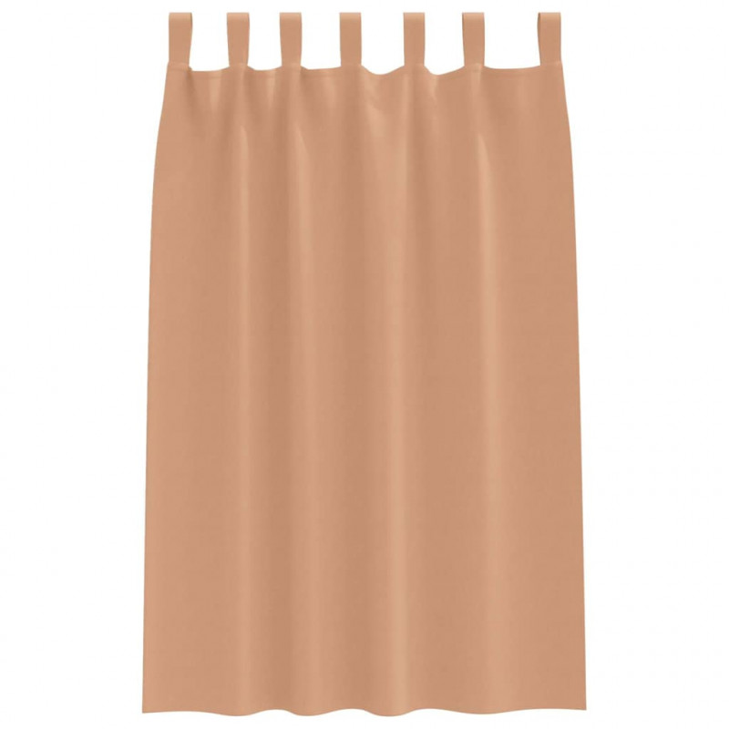 Firany blackout z kółkami 2 pcs Jasny Brąz 175 x 140 cm