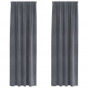 Zasłony zaciemniające 2 pcs Jasnoszary 140 x 260 cm Aksamit