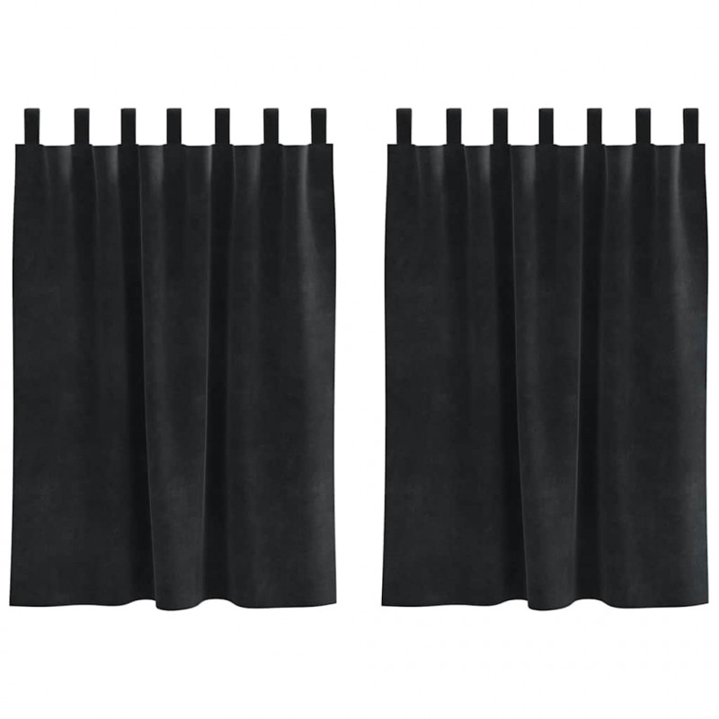 Zasłony zaciemniające 2 pcs Czarny 140 x 140 cm Aksamit