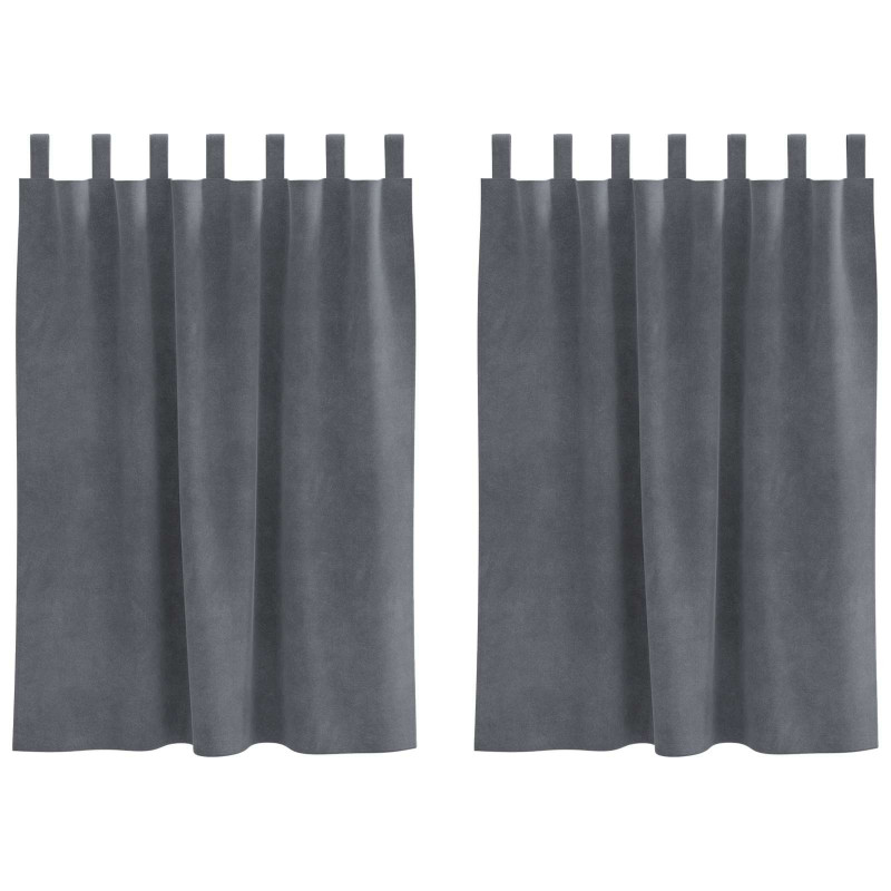 Zasłony zaciemniające 2 pcs Jasnoszary 140 x 140 cm Aksamit