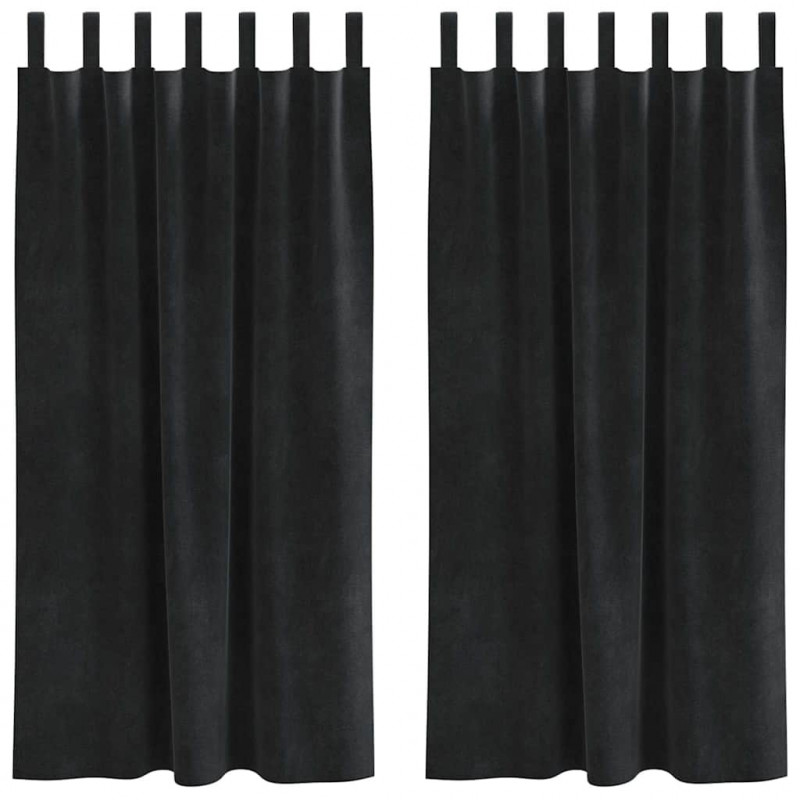 Zasłony zaciemniające 2 pcs Czarny 140 x 175 cm Aksamit